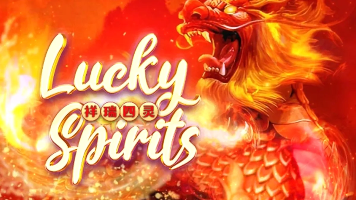 Interface vibrante e iluminada por neon do slot Lucky Spirits